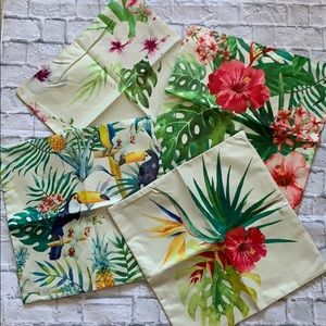 NWOT Decorative Pillow Case Covers-Tropical Flower